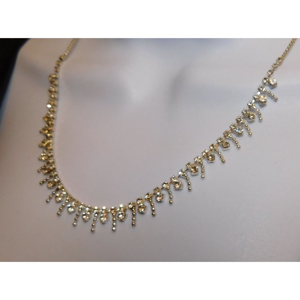 Silver Rhinestone Icicle Necklace - Picture 4 of 5